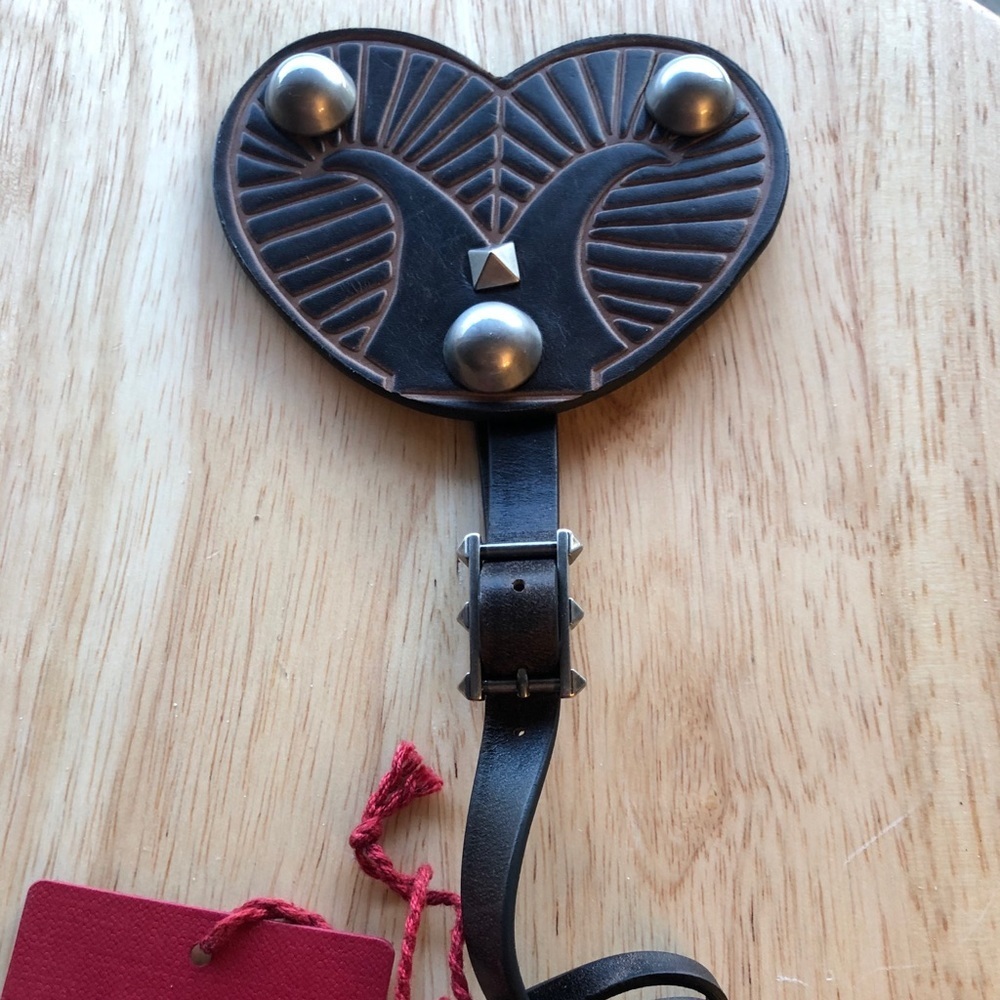 Valentino Leather Heart Bag Charm/Key Charm - Picture 3 of 8